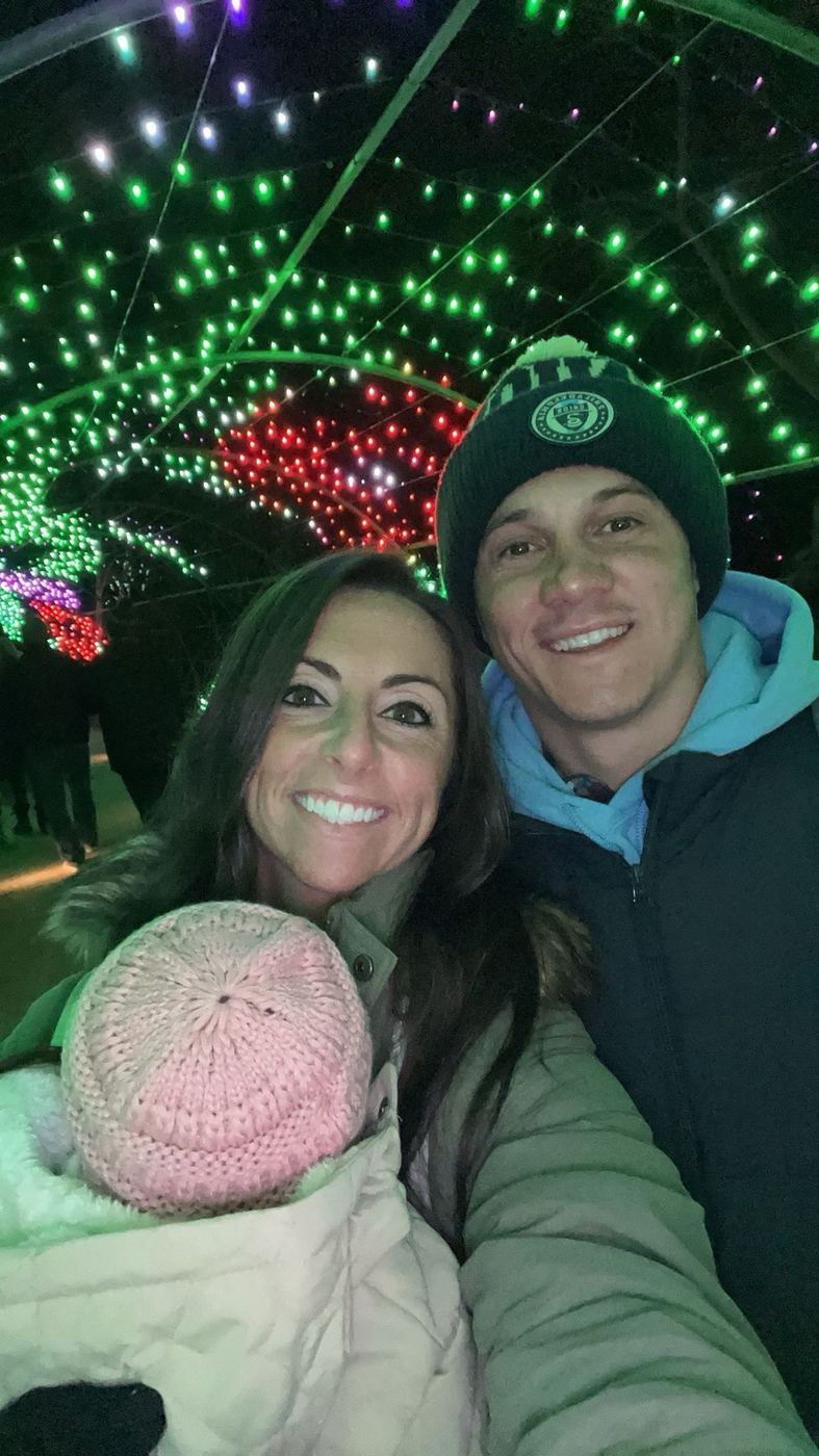 Tom and Briana at Longwood Gardens holiday lights display